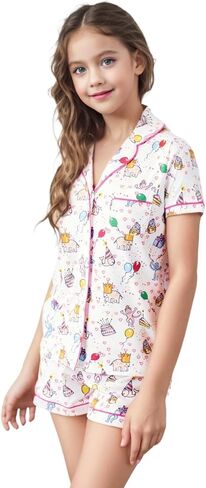 الزي الصيفي Girls ، Kids 2 قطعة زر أسفل Monkey Bunny Beach Shorts مجموعة الأسطوانة preppy الأرنب y2k صالة pjs in Saudi Arabia