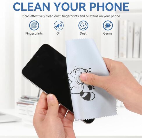 Glasses Cleaning Cloth Soft Eye Glass Clean Cloths, Thick Lint Free Microfiber Cleaning Cloth for Glasses Reusable for Eyeglasses, Laptop, Phone, Screens, Lens 6" X 6" in (6 Pcs) (Cat) in Kuwait
