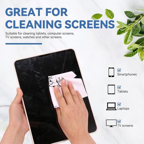 Glasses Cleaning Cloth Soft Eye Glass Clean Cloths, Thick Lint Free Microfiber Cleaning Cloth for Glasses Reusable for Eyeglasses, Laptop, Phone, Screens, Lens 6" X 6" in (6 Pcs) (Cat) in Kuwait