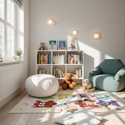 5x7ft Kids Town Road Play Rug - Non-Slip Acrylic Carpet with Interactive City Map Design, Educational Toy Vehicle Mat for Kids, Bedroom Playroom Nursery Gift. in Saudi Arabia