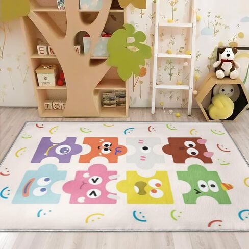 5x7ft Kids Town Road Play Rug - Non-Slip Acrylic Carpet with Interactive City Map Design, Educational Toy Vehicle Mat for Kids, Bedroom Playroom Nursery Gift. in Saudi Arabia