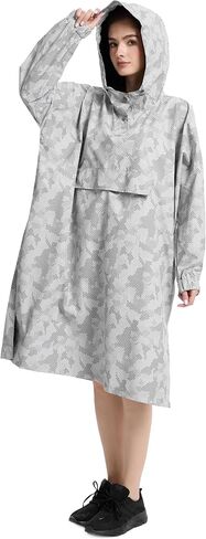 Fahsyee Rain Poncho للنساء سترة مقاومة للماء - سترات المطر الخفيفة الوزن القابلة للوزن مع غطاء محرك السيارة وجيوب in Kuwait