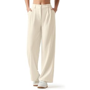 WILLIT WIMENT WOMAL PANTS WIDE LEG DUNT BANTS HIVE HISTED SLANDS DASALS BUSINES PANTS مع جيوب 28 "/30"/32 "