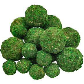 16 PCS مجموعة كرات Moss - 8x3.15 " + 8x1.6" كرات الطحلب الخضراء المصنوعة يدويًا للديكور المنزلي ، مواد المزهرية ، الكرات الزخرفية للأوعية ، الحرف اليدوية ، DIY Art & Wedding Shows | الكرات الزخرفية المركزية