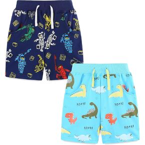 شورتات الأطفال الصغار الرياضية القطن غير الرسمي لنساء الملابس للأطفال 2-7T 2-pack