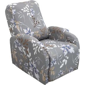 CRFATOP Recliner Chair Covers 4 Pieces Printed Small Reclining Slipcovers with Pocket Stretch Recliner Couch Slipcovers for Home Theater 1 Seat Recliner Sofa Cover for Kids Dogs Pets,01