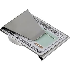 Stainless Steel Slim Clip Double Sided Wallet Money Clip,Credit Card Name Card Holder