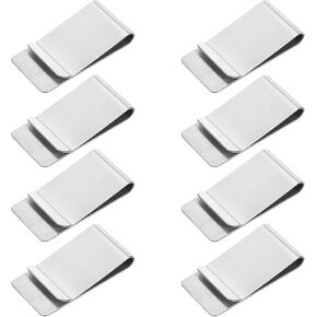 8Pcs Stainless Steel Money Clip for Men, Slim Cash Clip, Metal Money Clips Wallet, Card Holder Small Credit Business Pocket Cash for Men Father Husband Friend
