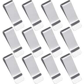 Slim Money Clips, 12 Pcs Stainless Steel Money Clips for Men Metal Cash Clip Minimalist Credit Card Holder Pocket Wallet Clip for Cash ID Cards Bill (Silver)