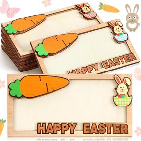 ReliThick 6 Pcs Easter Bunny Money Cash Holder Gifts Bulk Wooden Bunny Cash Envelope Money Wallet Easter Basket Stuffer