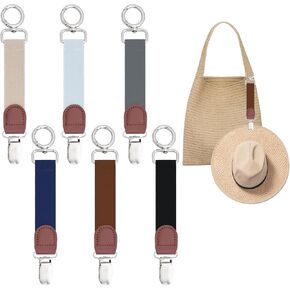 6Pcs Travel Hat Clips Elastic Hat Clip Holder for Purse Women's Travel Accessories for Traveling Luggage Bags Backpacks Handbag Multi
