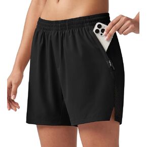Willit Women's 5'' Hiking Athletic Shorts with Zipper Pockets Quick Dry for Running, Workout, Travel