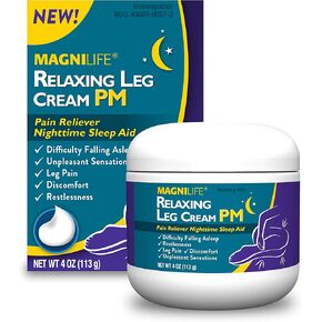 Magnilife Creamting Leg Cream PM ، تخترق عميق الموضعية للألم وتخفيف متلازمة الساق ، وتهدئة التشنج بشكل طبيعي ، والانزعاج ، والقذف مع اللافندر والمغنيسيوم - 4 أوقية