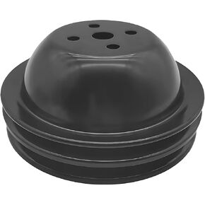 Black Steel Short Water Pump Pulley 2 Groove Compatible With 1965-68 Big Block Chevy BBC 396 427 454