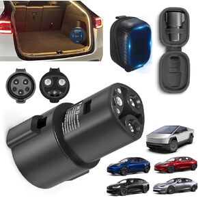 J1772 to Tesla Charger Adapter, [80Amp 240v AC], EV Charging Adapter Compatible with Tesla Model S/3/X/Y/Cybertruck, Mobile EV Adapter for Tesla Charger with Fast Charging [Only for Tesla Car]