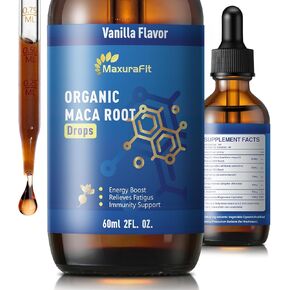 Maca Root Ashwagandha Liquid Drops - Maca and Ashwagandha Supplements with Goji Berry,Ginger Extract,L-Arginine and Magnesium Enhanced Energy 4 fl oz 2 Pack