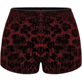 Floerns Women's Low Waisted Leopard Print Y2k Mini Shorts Contrast Sequin Track Shorts