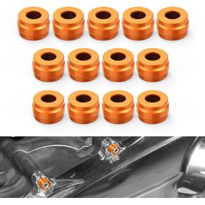 Gold Universal for 1/4" Bolt Billet Bolt Cover Kits Dress Kit 1/4" Aluminium Gearbox Screw Trim Ring Compatible with Harley CVO Limited FLHTKSE 2017-2021, See Fitment