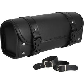 Motorcycle Saddlebag Vintage Leather Side Bag with Quick Release Buckles 2 Adjustable Shoulder Straps Front Fork Bag Motorcycle