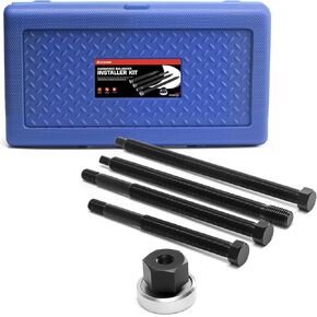 For Ford Harmonic Balancer Installer,5pc Long Reach Crank Pulley Underdrive Pulley Damper Installation Tool Kit With 4 Adapters & Nut Bearing