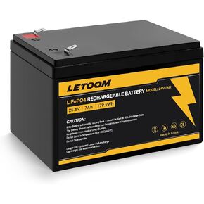 24V 7AH LIFEPO4 بطارية LF8011 ، 25.6V 179.2WH الدورة العميقة لبطاريات الفوسفات الحديد الليثيوم القابلة لإعادة الشحن للركوب على الألعاب