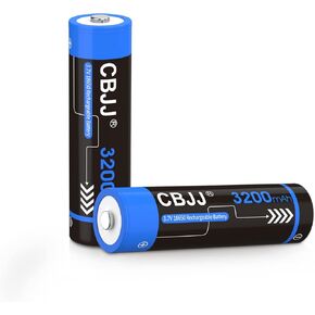 18650 Rechargeable Battery, 3.7V Batteries 3200mAh Button Top 18650 Battery for Headlights etc, 2PCS