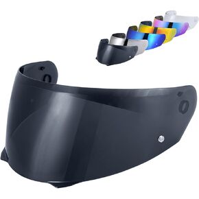 HJ-33 Visor Shield Replacement, I90 Visor Face Shield Compatible With HJ-33 Helmet Visor Accessories (Chrome Silver)