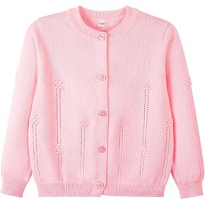 Danny D Toddler Girls Crewneck Cardigan Sweater Kids Long Sleeve Button Knit Tops Outwear Bolero Shrug Cropped Tops