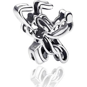 925 sterling Silver Charms Alien Dog Cute Mouse Bear Bears حبات متدلية للأساور ومجوهرات المجوهرات للنساء