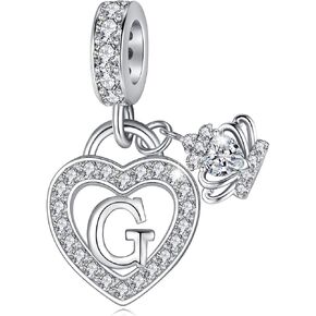Letter Charms for Charms Bracelet: Silver Heart Alphabet Initial Dangle Charms Bead for Bracelets and Necklaces, Birthday Mother's Day Christmas Jewelry Gifts For Women