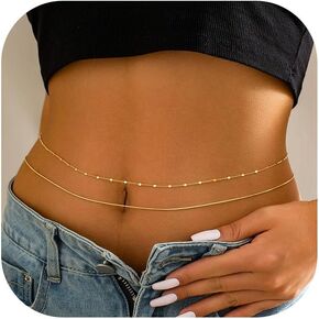 Waist Chain for Women Body Chain Jewelry Silver Rhinestone Waist Chain Belt Silver Navel Belly Chain Crystal Body Chains Jewelry for Summer Beach Outfits in Saudi Arabia