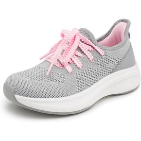 Stelle Girls Sneakers Kids Tennis Running Shoes Athletic Lace Up Non Slip Lightweight Breathable Sport Rainbow Shoes for Toddler/Little Kid/Big Kid