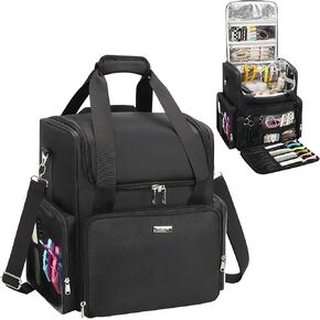 Relavel Hair Tools Travel Bag Hairstylist Traveling Bag Hairdresser Cosmetology Bag Storage Organizer Case for Hair Stylist Essentials, Barber Accessories with Adjustable Dividers and Shoulder Strap