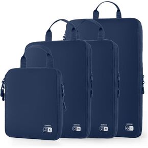 EPICKA 4 Set Ultra-Lightweight Compression Packing Cubes - Water Resistant Durable Travel Organizers Bags, Expandable Travel Accessories for Carry on, Luggage, Suitcase, Backpack (Dark Grey)