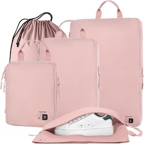 epicka 4 مجموعة مكعبات تعبئة الضغط الخفيفة للغاية - أكياس منظمي سفر متينة مقاومة للماء ، وملحقات السفر القابلة للتوسيع للاحتفال ، والأمتعة ، وحقيبة ، وحقيبة الظهر (رمادي داكن) in Kuwait