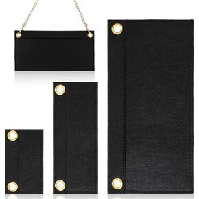 Felt Purse Insert Organizer, 3 PCS Wallet Insert Organizers Purse Dividers for Inside Purses Envelope Bags Black Purses Wallet Organizer Pouch for Women Clutch Handbags Crossbody