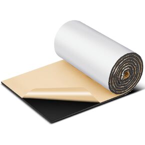 16 x 118in Self-Adhesive Car Heat and Sound Deadening Insulation Mat 394mil 12.91sqft Sound Dampening Mat Noise Deadening Heat Insulation Material for Auto Hood Engine Roof Door and Trunk