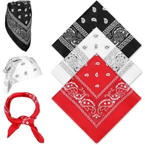 simarro 3 PCS Square Bandanas for Men and Women, Cowboy Bandana Handkerchiefs With Multiple Colors 22 Inch