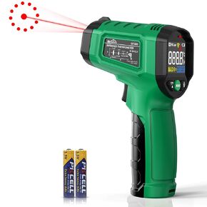 مسدس مقياس الحرارة بالأشعة تحت الحمراء ، مسدس حرارة مقياس الحرارة SQECH -58 ℉～ 1112 ℉ (-50 ℃～ 600 ℃) ، بندقية درجة حرارة غير متتالية مع انبعاثات قابلة للتعديل واللون الخلفي للطهي ، فرن البيتزا ، الشواء ، الثلاجة ، المحرك ، HVAC (أحمر)