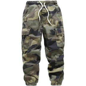 WDIRARA Toddler Boy's Camo Print Flap Pocket Cargo Jeans Waist Denim Pants