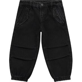 GUESS Boys' Black Denim Parachute Fit Pant
