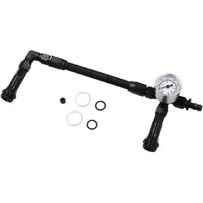 Wokyo Carb Dual Feed Fuel Line For Holley An6, 4150 Aluminum Alloy Braided Dual Feed Inlet Fuel Line Kit An6 Male Flare Carburetor An6 Fuel Inlet Tube