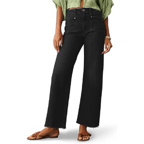 PHISOCKAT High Waisted Wide Leg Jeans for Women Stretchy Baggy Jeans Trendy Denim Pants with Pockets