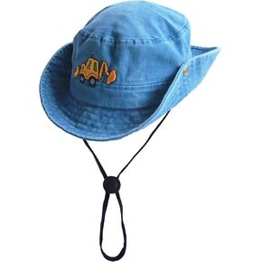 Safari Kids Sun Hat Bucket Boys Excavator Beach UPF 50+ Fishing Hat Toddler Girls Boonie Cap for 2-8T