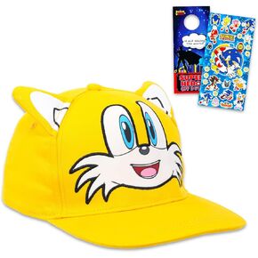 Sonic Tails Baseball Cap - حزمة قبعة زي Tails مع قبعة بيسبول Miles Tails من Sonic the Hedgehog for Kids Plus ، المزيد | ميلز ذيول الملحقات الصوتية للأولاد