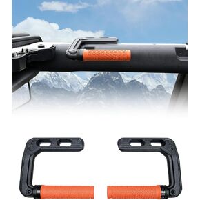 مقابض Roader Grab Convelles متوافقة مع Ford Bronco & Bronco Raptor 2021-2025 2/4 Door Soft & Hard Top ، مقابض Bar Bar Roll Aluminium Roll Bar Presentials للملحقات الداخلية Bronco- Red ، 2 Pack