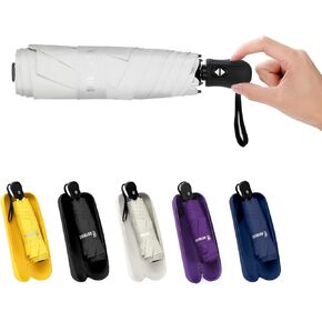 GAOYAING Compact Automatic Travel Umbrella with Case, Mini Small Folding Sun UV, Pocket Purse Umbrella