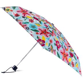 kate spade new york Mini Umbrella, Compact Umbrella with Storage Sleeve, Small Umbrella for Backpack or Car (Safari Floral)
