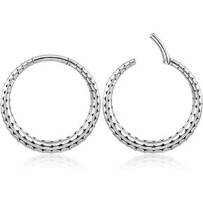 Lademayh 2pcs 6 مقاييس أقراط الأذن للأذنين للأذنين الممتدة ، حلقة المثلث المحفورة 6G للأقراط للنساء ، الفولاذ الجراحي الفضي 4 ملم شماعات الأذن متدفق لآذان مقاييس الأذن مرجح