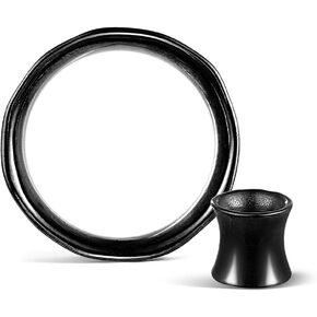 Casvort 2 PCS Hypoallergenic 0G-5/8 Irregular Reversible Ear Tunnels 316 Surgical Stainless Steel Minimalism Versatile Ear Plugs Body Piercing Jewelry